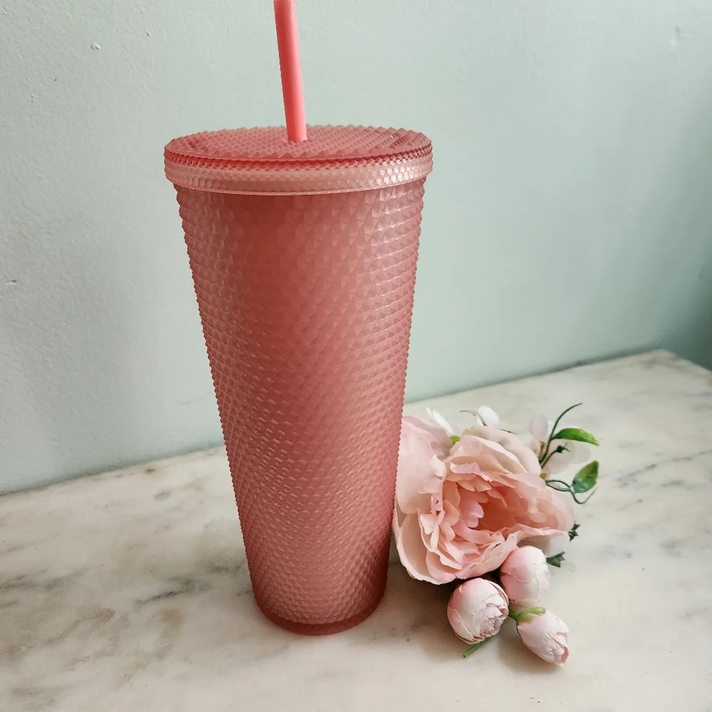 Limited‎ Edition 2022 Starbucks Studded Matte Pastel Pink 24oz Tumbler Brand New
